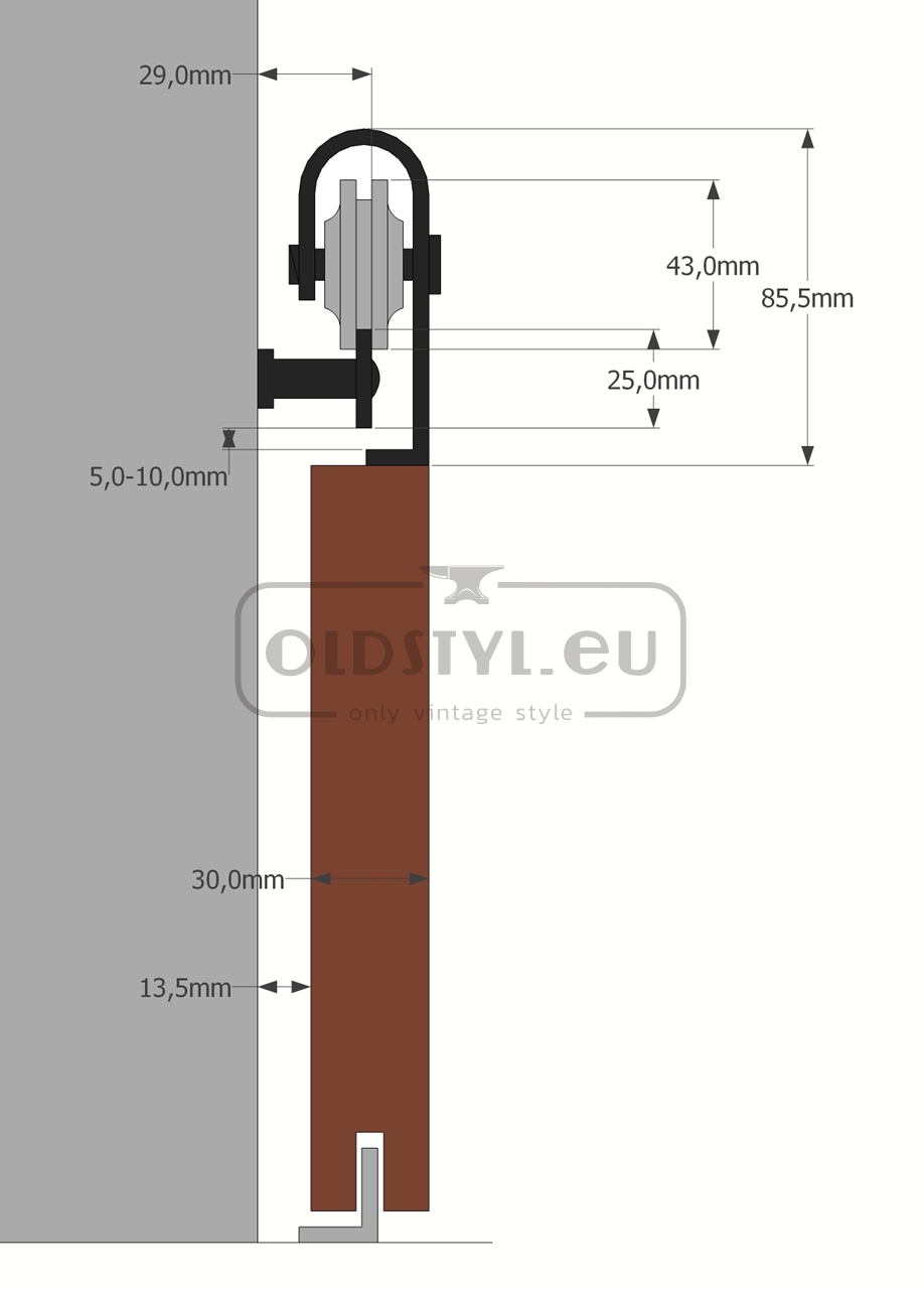 technical drawing door guide mini wieszak overview scheme door guide mini wieszak